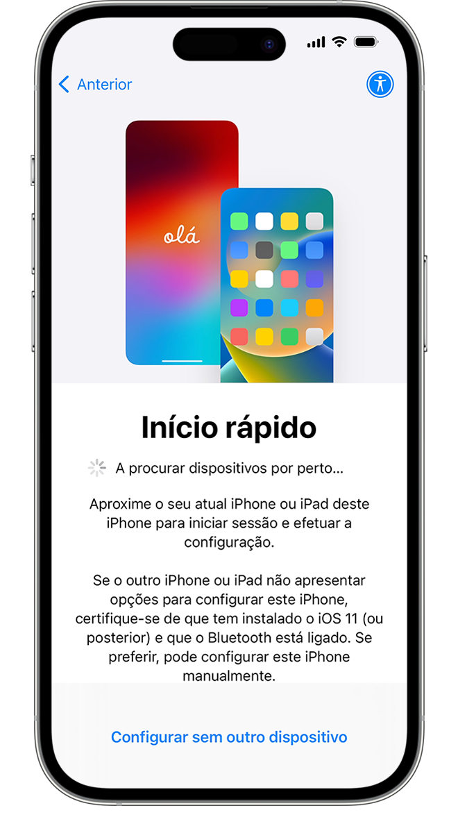 Se colocar o telemóvel antigo perto do novo iPhone, a app "Migrar para iOS" irá ajudar a transferir dados sem fios.