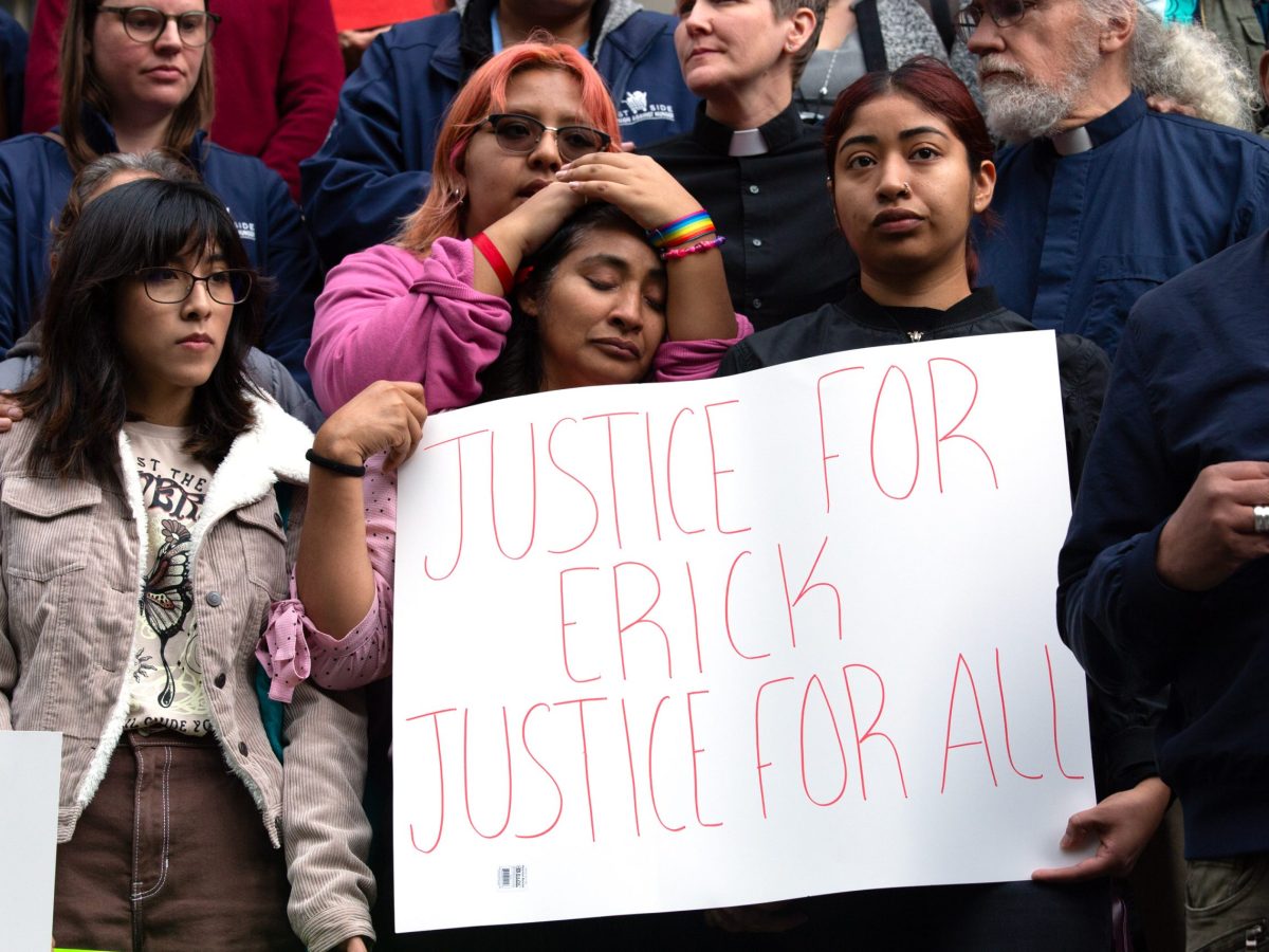 The family of Erick Tavira protested at City Hall his death on Rikers Island.